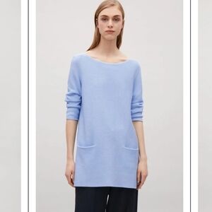 COS women's light blue a-line knit tunic size S